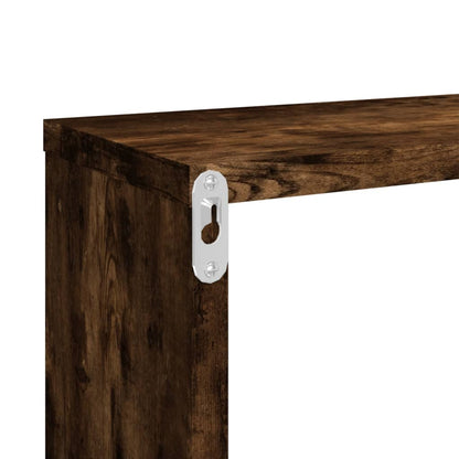 Wall Cube Shelves 2 pcs Smoked Oak 80x15x26.5 cm Engineered Wood