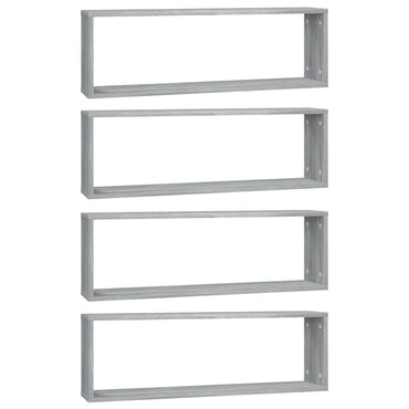 Wall Cube Shelves 4 pcs Grey Sonoma 80x15x26.5 cm Engineered Wood