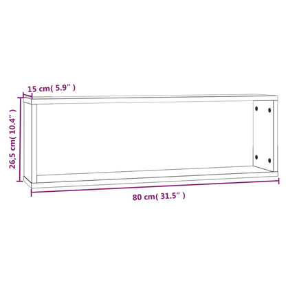 Wall Cube Shelves 4 pcs Brown Oak 80x15x26.5 cm Engineered Wood