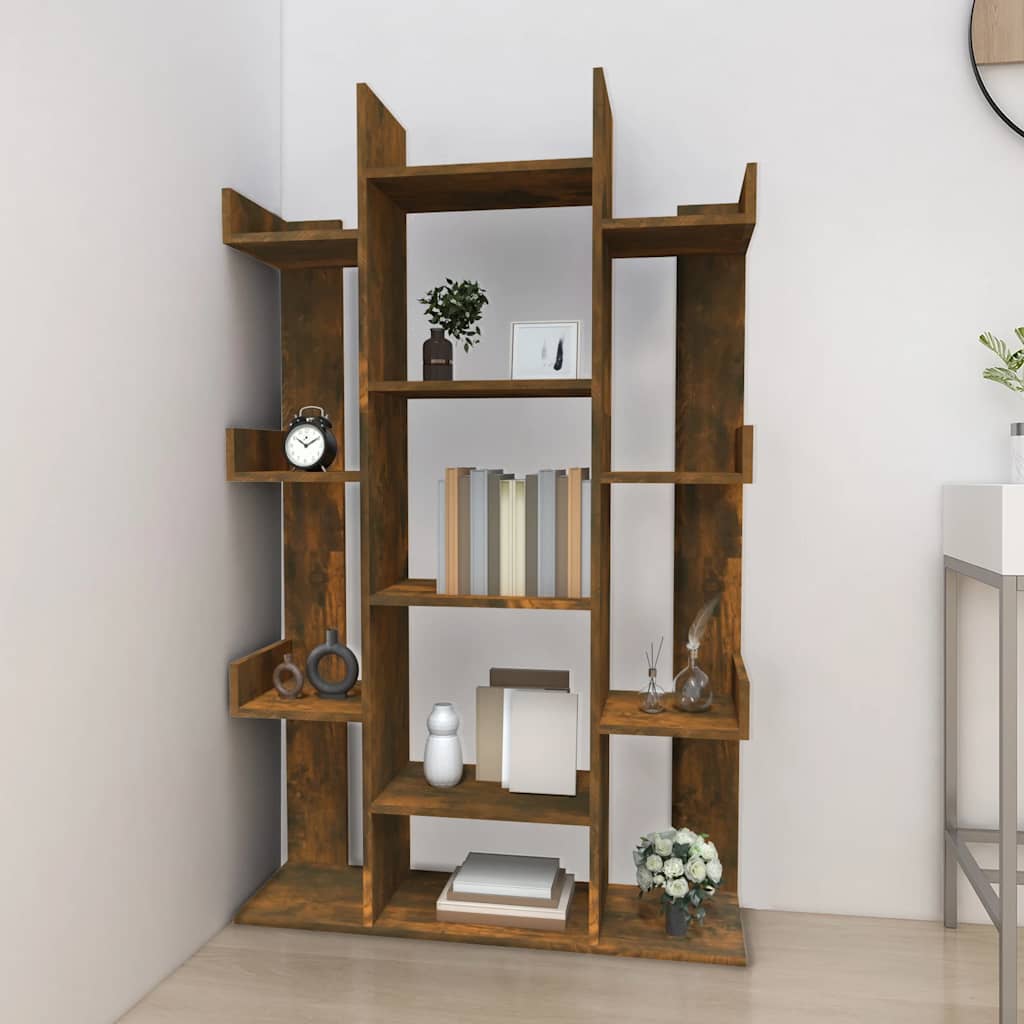 Book Cabinet Smoked Oak 86x25,5x140 cm Engineered Wood