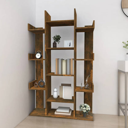 Book Cabinet Smoked Oak 86x25,5x140 cm Engineered Wood
