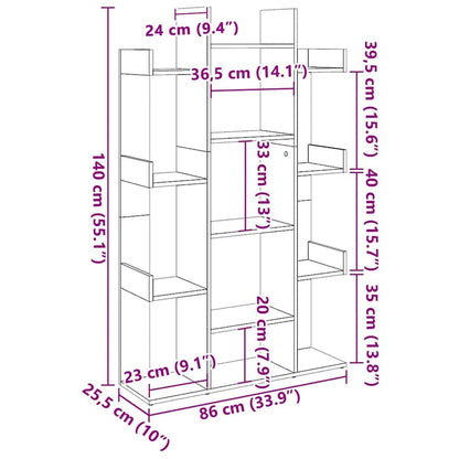 Book Cabinet Grey Sonoma 86x25,5x140 cm Engineered Wood