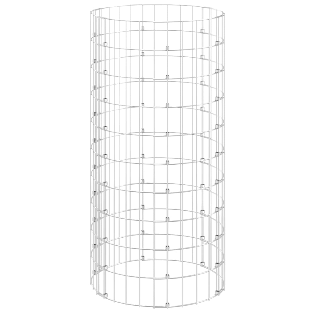Circular Gabion Pole Galvanized Steel Ø19.7"x39.4