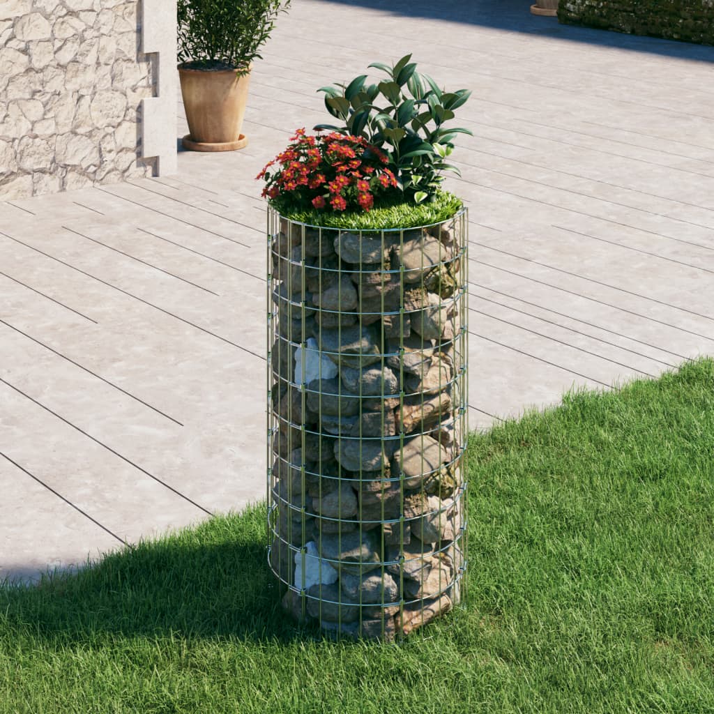 Circular Gabion Pole Galvanized Steel Ø19.7"x39.4
