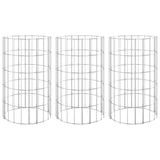 Circular Gabion Raised Beds 3 pcs Galvanised Steel Ø30x50 cm