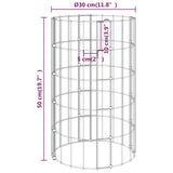 Circular Gabion Raised Beds 3 pcs Galvanised Steel Ø30x50 cm