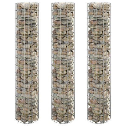 Circular Gabion Raised Beds 3 pcs Galvanized Steel Ø11.8"x59.1