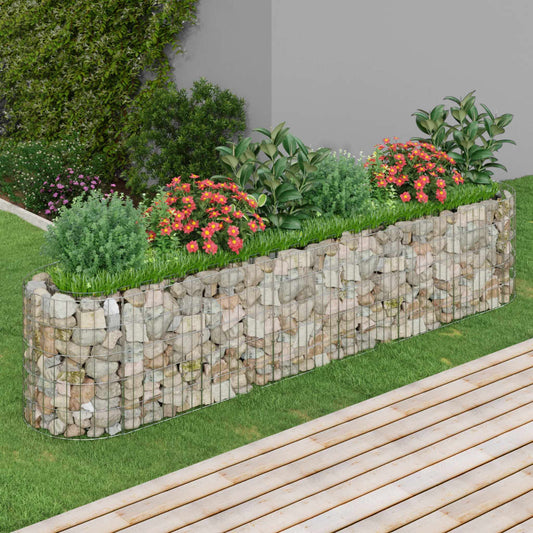 Gabion Raised Bed | Durable | Galvanized Iron Plant Stand | Rectangular