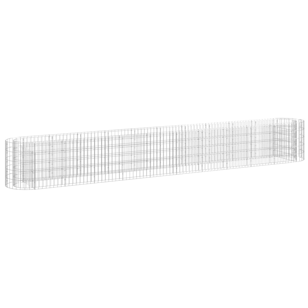 vidaXL Gabion Raised Bed Silver Galvanized Iron 157.5 x 19.7 x 19.7 in