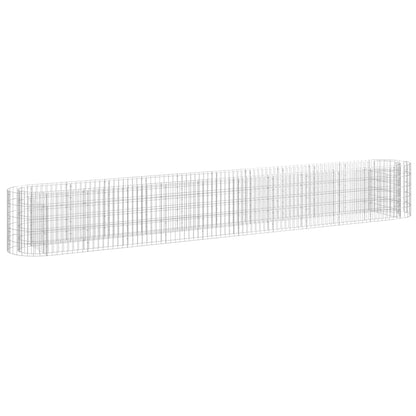 vidaXL Gabion Raised Bed Silver Galvanized Iron 157.5 x 19.7 x 19.7 in