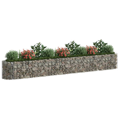 vidaXL Gabion Raised Bed Silver Galvanized Iron 157.5 x 19.7 x 19.7 in