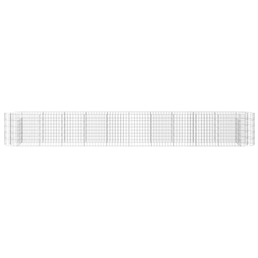 vidaXL Gabion Raised Bed Silver Galvanized Iron 157.5 x 19.7 x 19.7 in