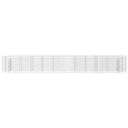 vidaXL Gabion Raised Bed Silver Galvanized Iron 157.5 x 19.7 x 19.7 in