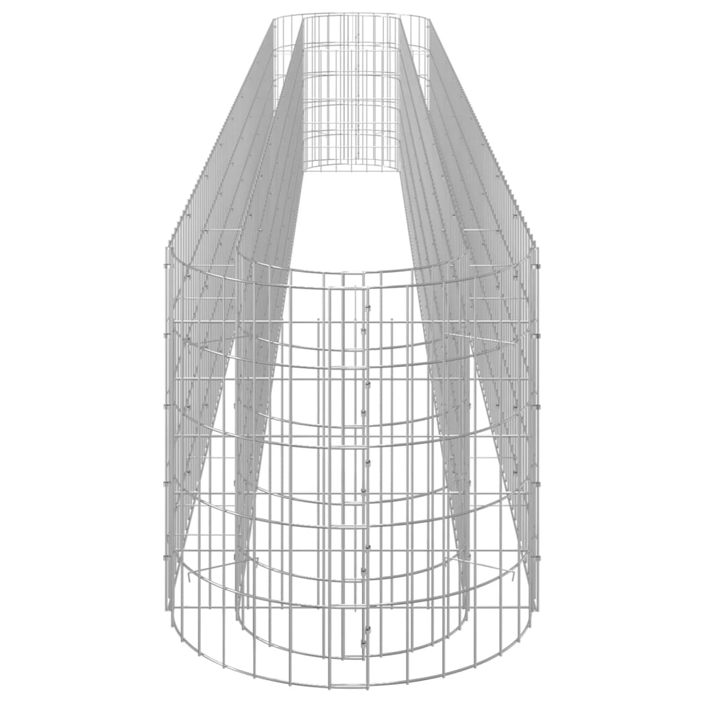 vidaXL Gabion Raised Bed Silver Galvanized Iron 157.5 x 19.7 x 19.7 in