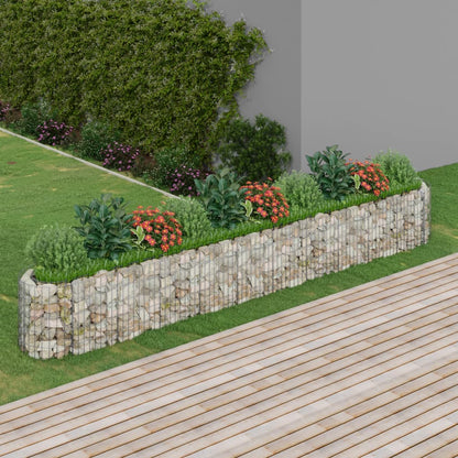 vidaXL Gabion Raised Bed Silver Galvanized Iron 157.5 x 19.7 x 19.7 in