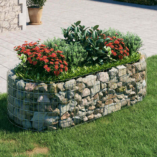 Gabion Raised Bed | Silver | Galvanised iron | 200 x 100 x 50 cm