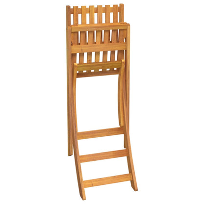 Bar Stool | Set of 2 | Natural wood colour | Solid Acacia wood | Medium