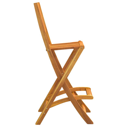 Bar Stool | Set of 2 | Natural wood colour | Solid Acacia wood | Medium