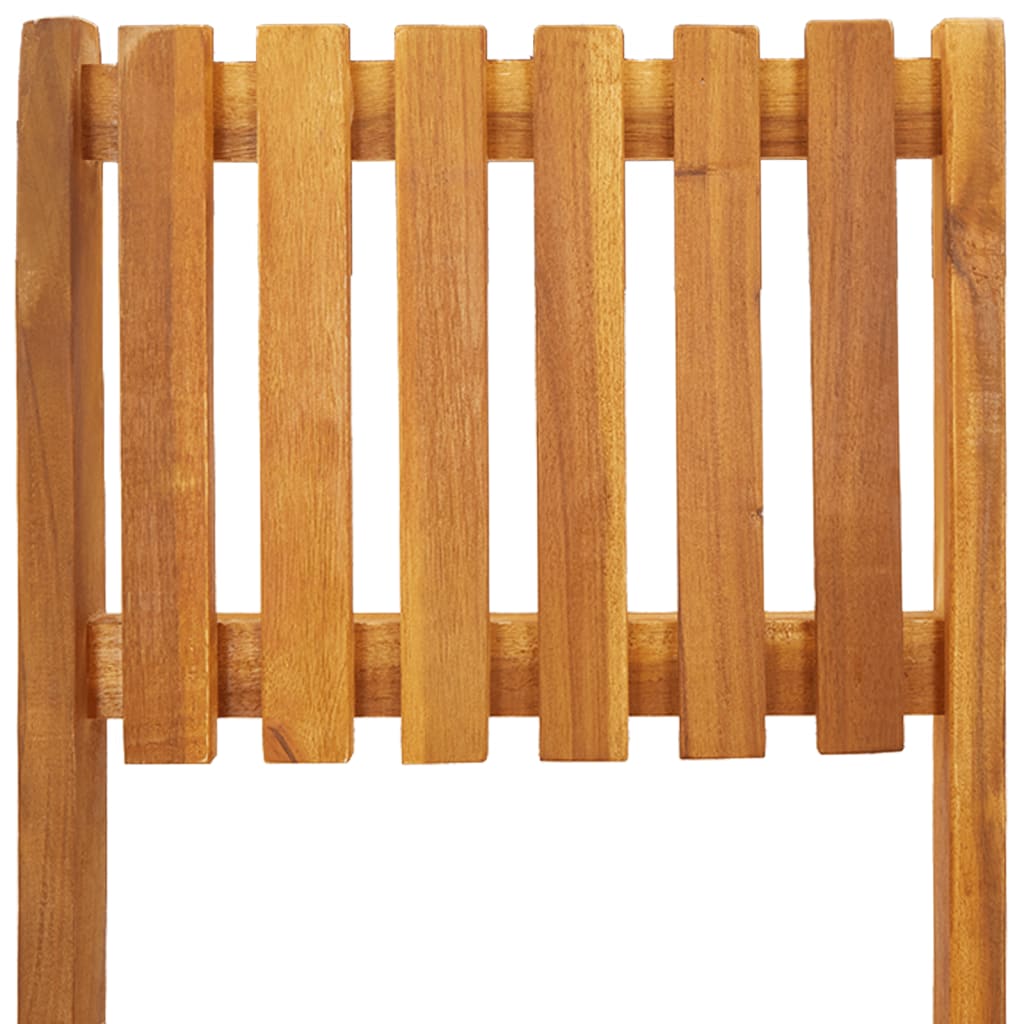 Bar Stool | Set of 2 | Natural wood colour | Solid Acacia wood | Medium