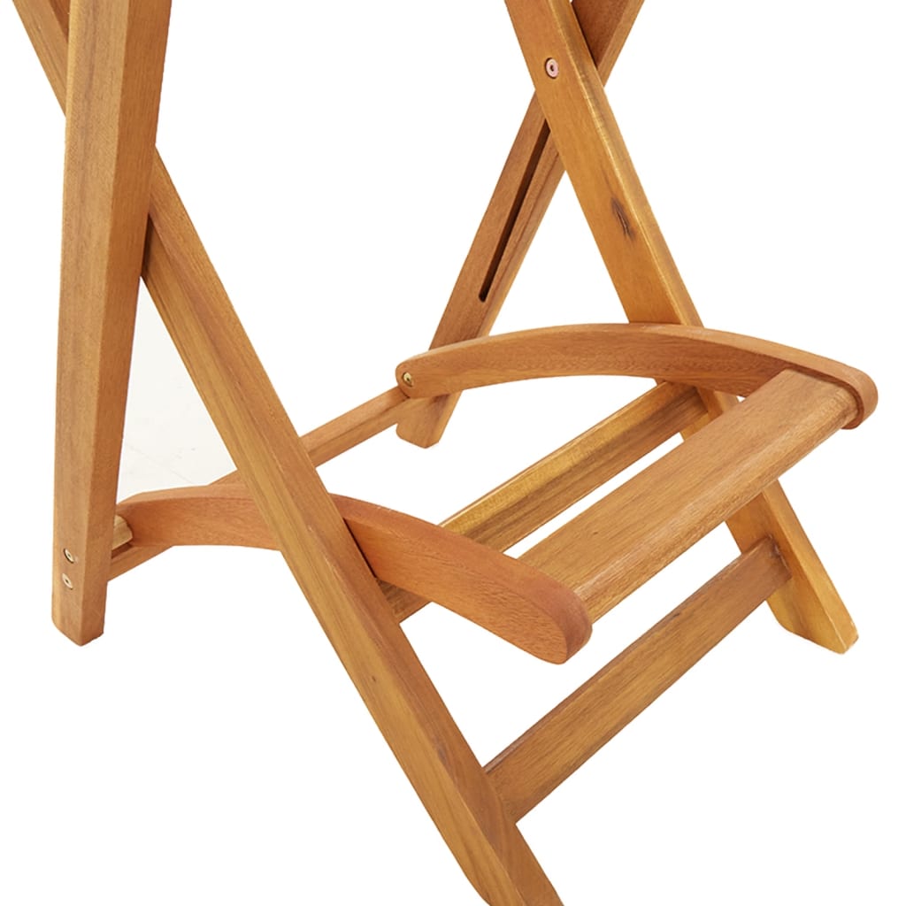 Bar Stool | Set of 2 | Natural wood colour | Solid Acacia wood | Medium
