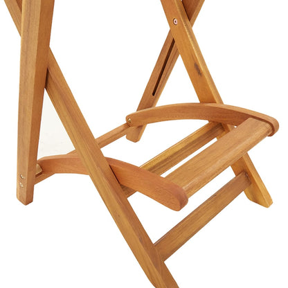 Bar Stool | Set of 2 | Natural wood colour | Solid Acacia wood | Medium