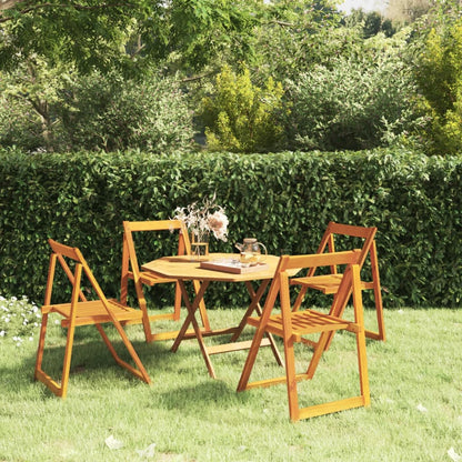 Folding Patio Chairs 4 pcs Solid Wood Acacia