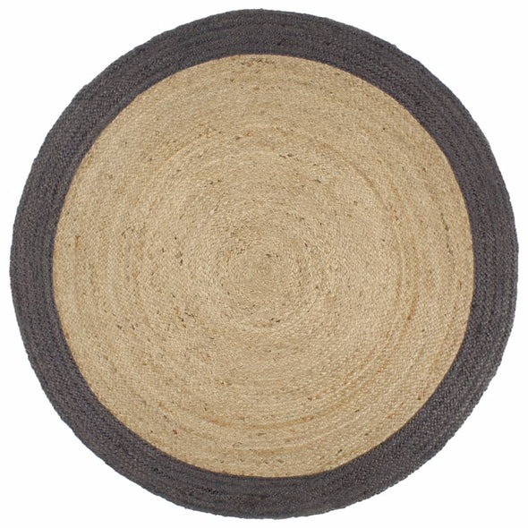 Handmade Rug Jute with Dark Grey Border 240 cm