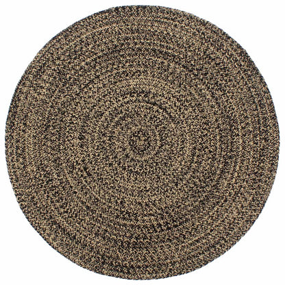 Handmade Rug Jute Black and Brown 180 cm