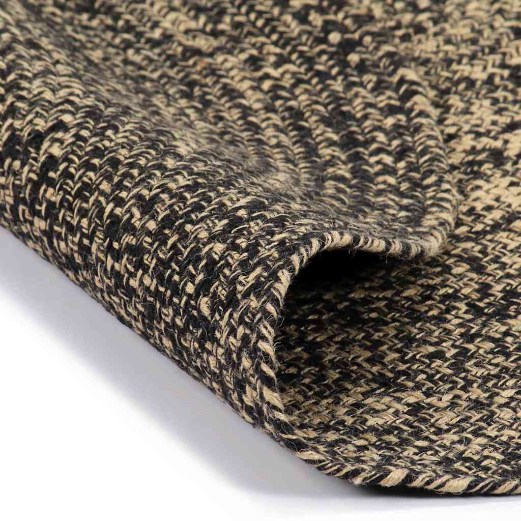 Handmade Rug Jute Black and Brown 180 cm
