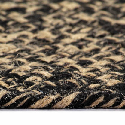 Handmade Rug Jute Black and Brown 180 cm