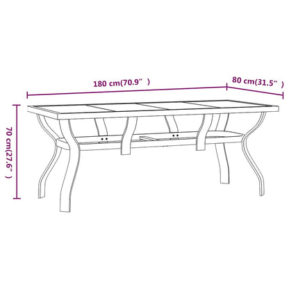 7 Piece Garden Dining Set Black