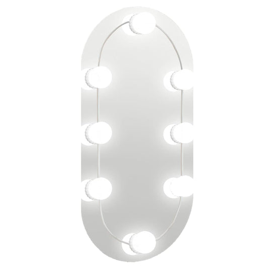 Mirror With Led Light | Silver | Glass and Plastic | Medium | Oval Mirror