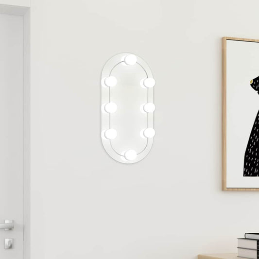 Mirror With Led Light | Silver | Glass and Plastic | Medium | Oval Mirror