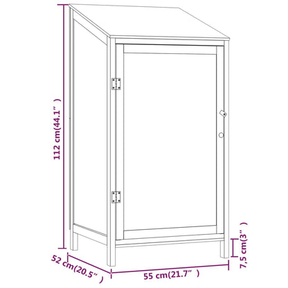 Garden Shed Brown 55x52x112 cm Solid Wood Fir