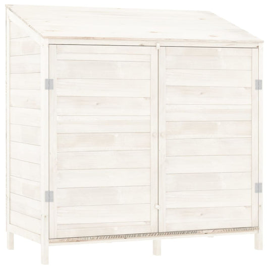 vidaXL Garden Shed White Solid fir wood Small Garden Shed Rectangular