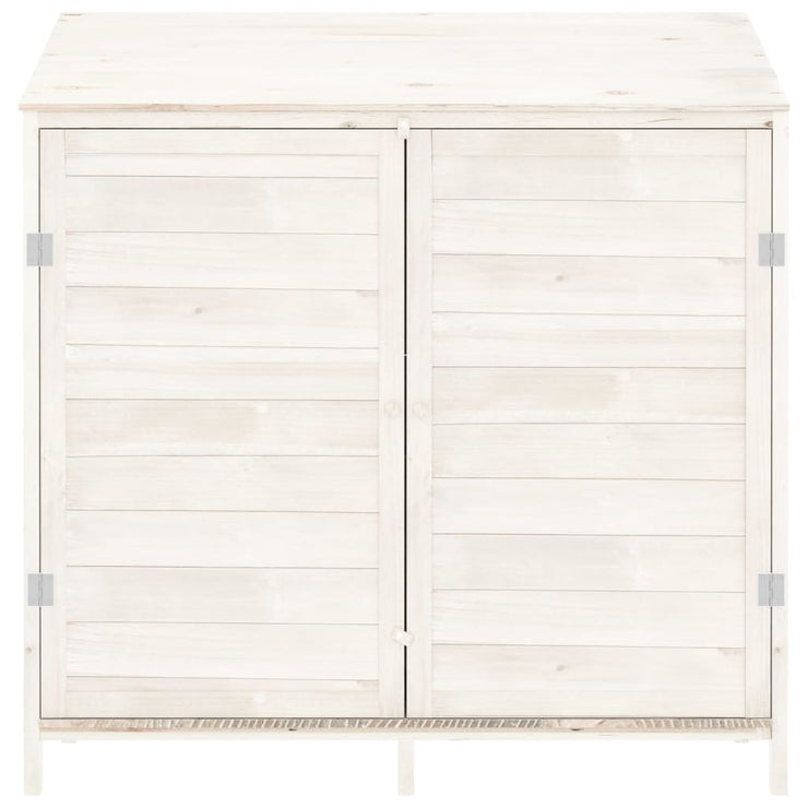 Garden Shed White 102x52x112 cm Solid Wood Fir