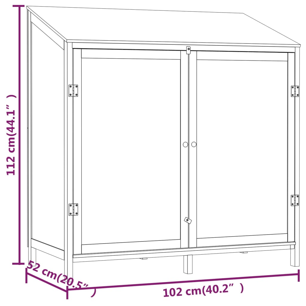 Garden Shed Anthracite 102x52x112 cm Solid Wood Fir