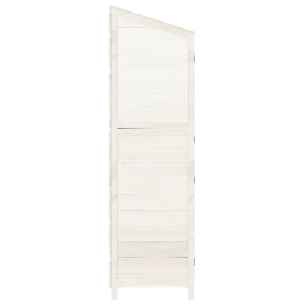 Garden Shed White 55x52x174.5 cm Solid Wood Fir