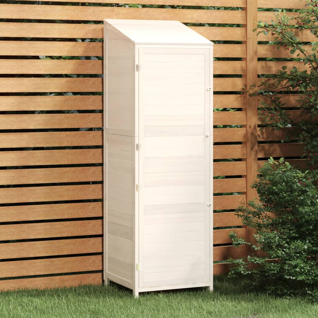 Garden Shed White 55x52x174.5 cm Solid Wood Fir