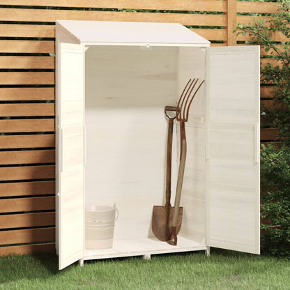 Garden Shed White 102x52x174.5 cm Solid Wood Fir