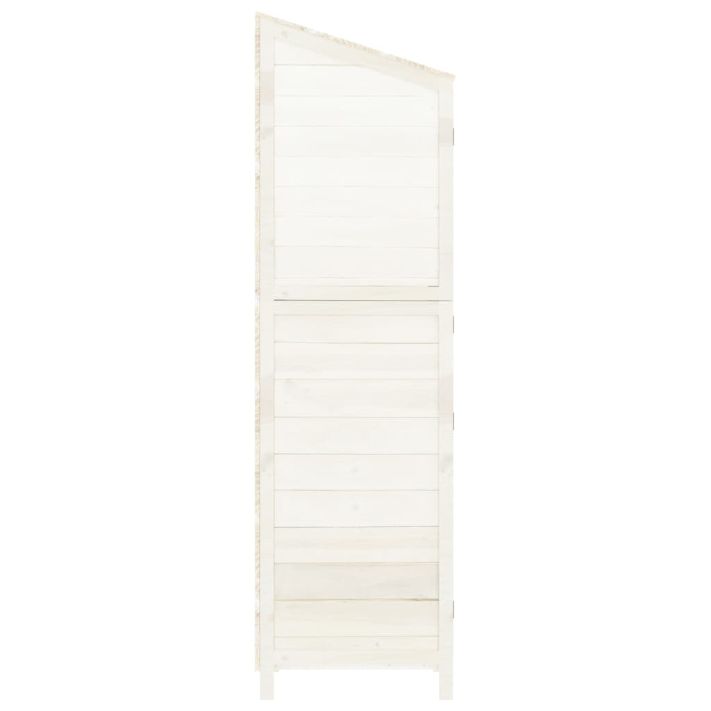 Garden Shed White 102x52x174.5 cm Solid Wood Fir