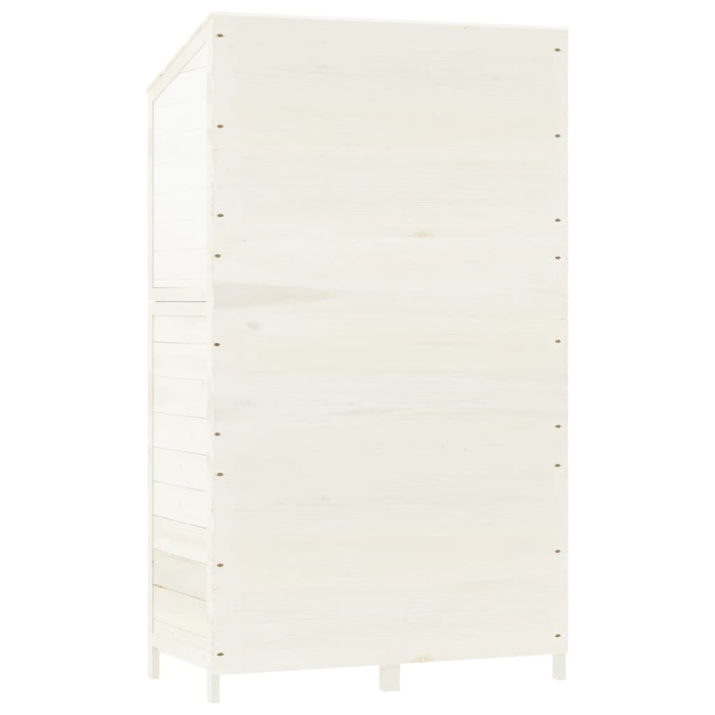 Garden Shed White 102x52x174.5 cm Solid Wood Fir