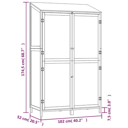 Garden Shed White 102x52x174.5 cm Solid Wood Fir