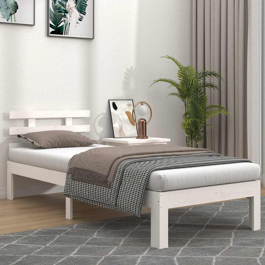 Bed Frame without Mattress White 90x190cm Single