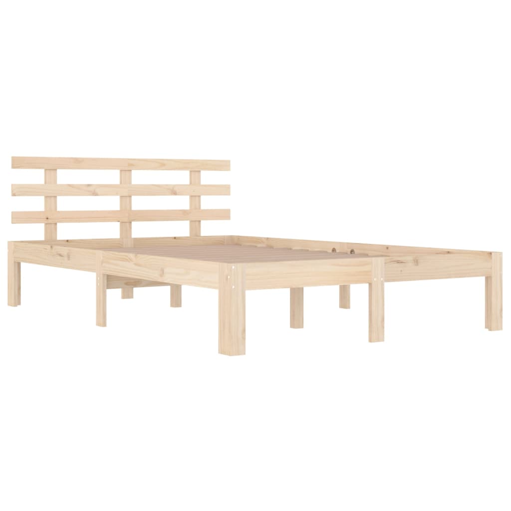 Bed Frame | Natural Pine | Solid pine wood | 140x190 cm |  Simplistic