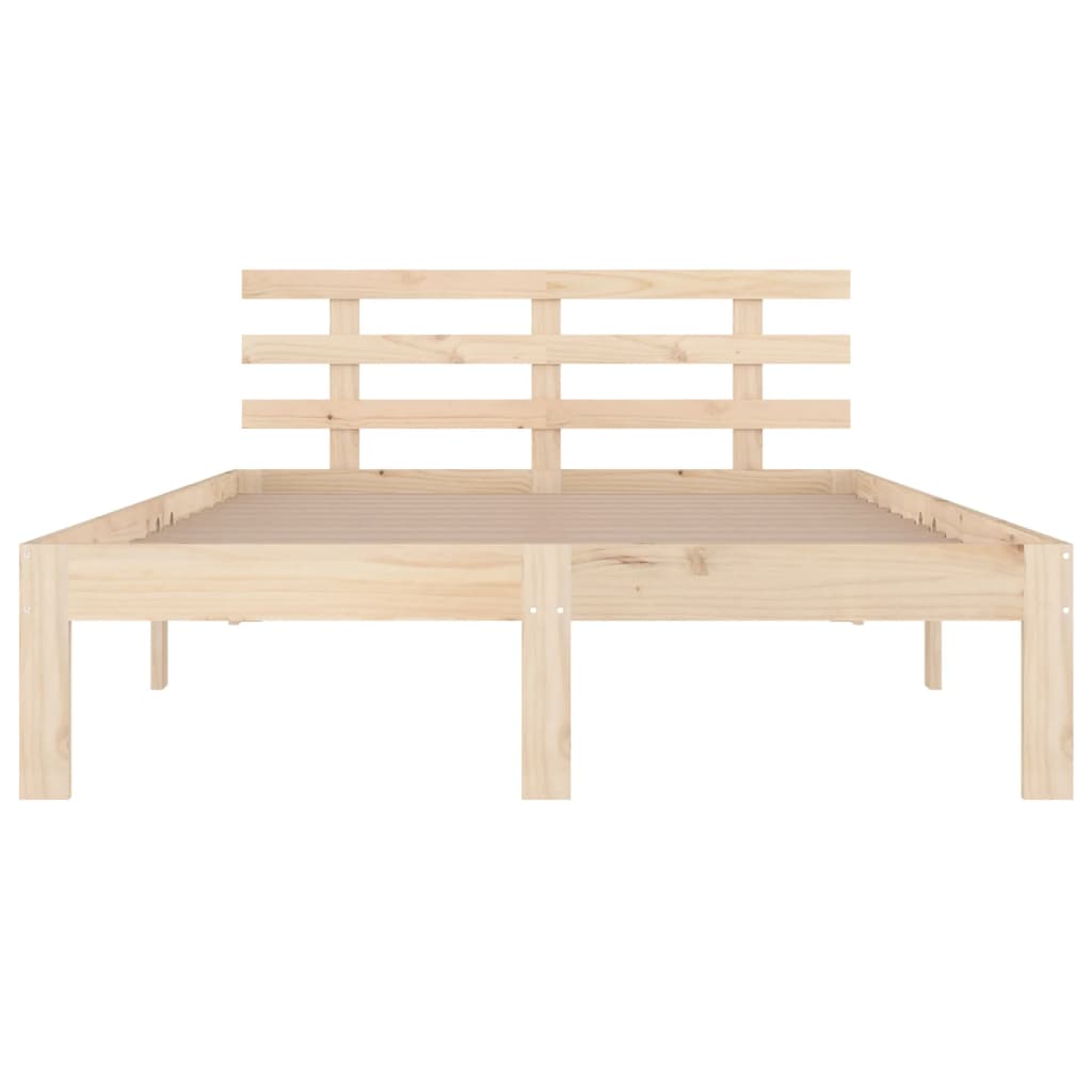 Bed Frame | Natural Pine | Solid pine wood | 140x190 cm |  Simplistic