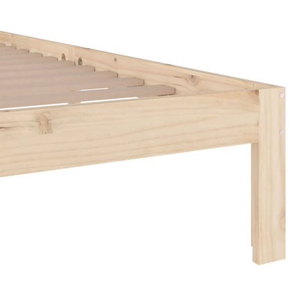 Bed Frame | Natural Pine | Solid pine wood | 140x190 cm |  Simplistic