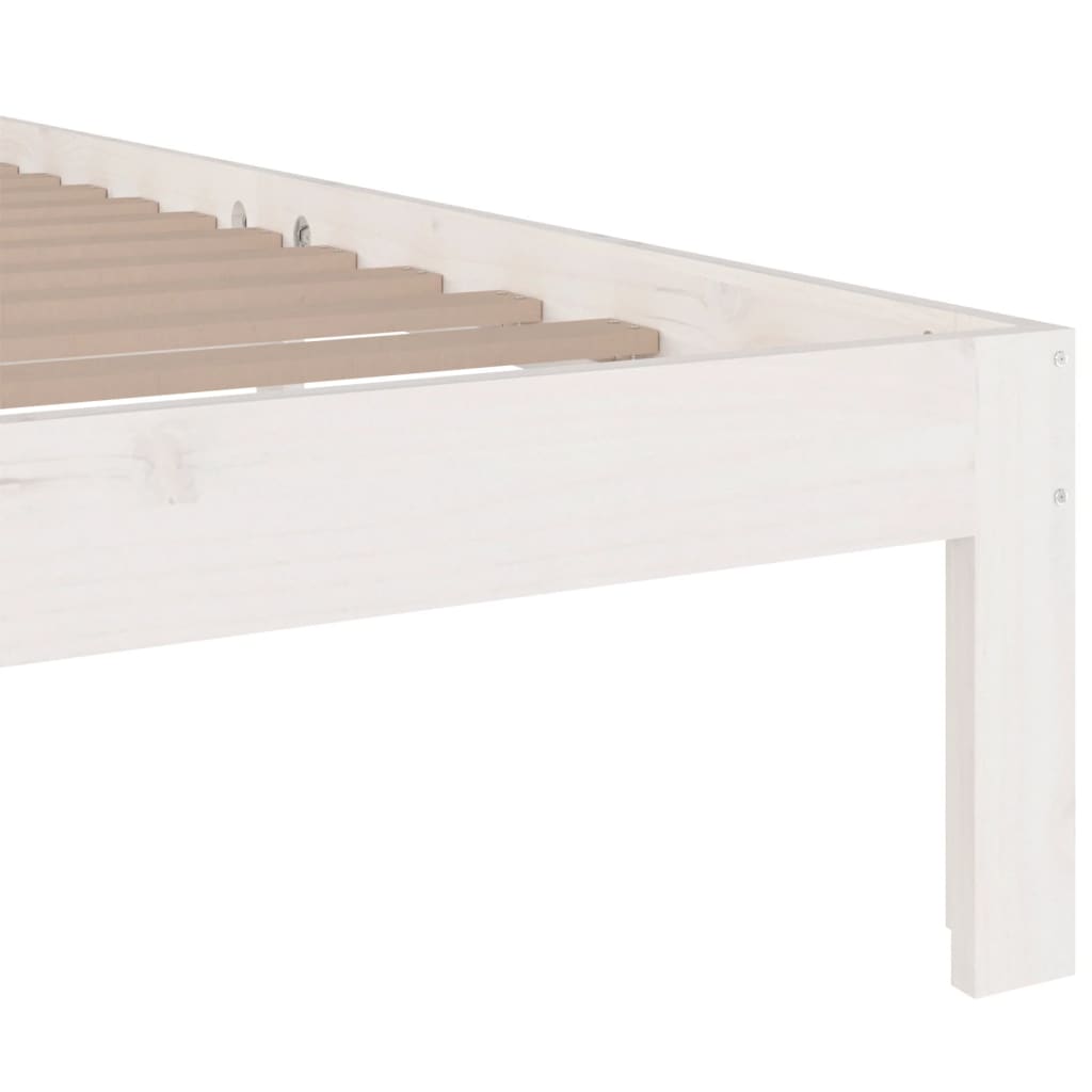 Bed Frame | White | Solid pine wood | 140 x 190 cm | Bed Frame