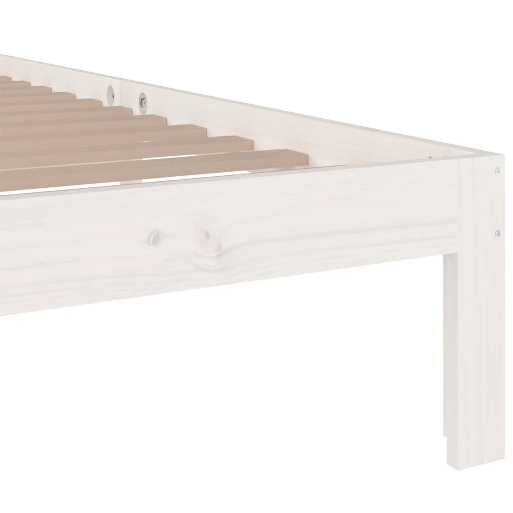 Bed Frame | White | Solid Pine Wood | Single | Durable | Bed Frame