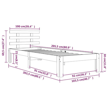 Bed Frame | White | Solid pine wood, Plywood | Single | Single Bed Frame